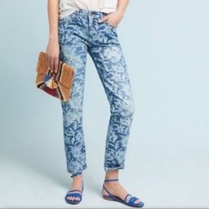 Pilcro slim boyfriend floral denim jeans
